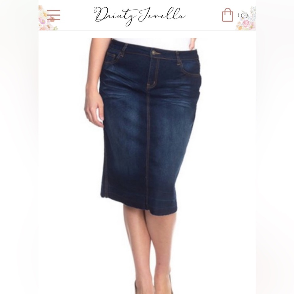 Denim Midi Skirt